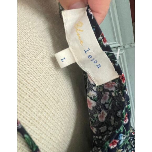 Blue Lemon Floral Size Large Floral Flounce Dress Ruffle Feminine - Picture 2 of 3